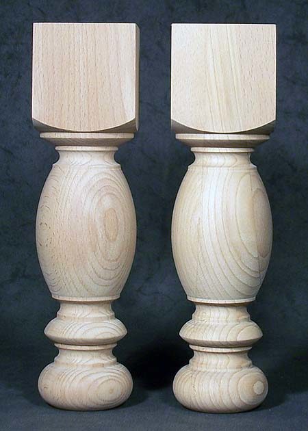 Tischbeine Holz, gedrechselt, kurz, dekorativ, TB72