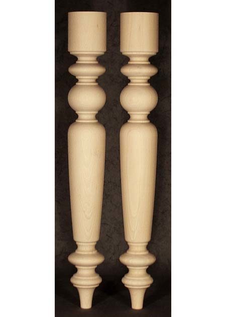 Tischbeine Holz mit klassischer, gedrechselter Form, TB36