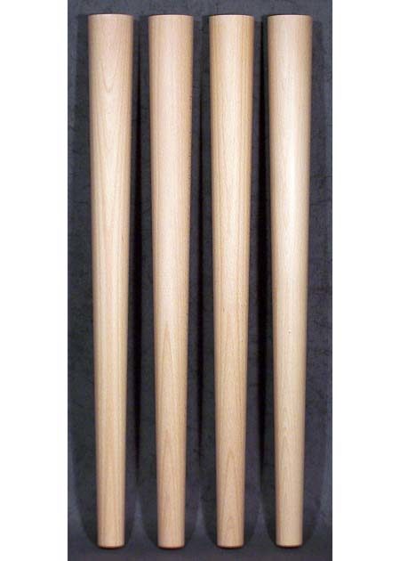 Tischbeine Holz, rund, konisch, gedaempfte Buche, TB48